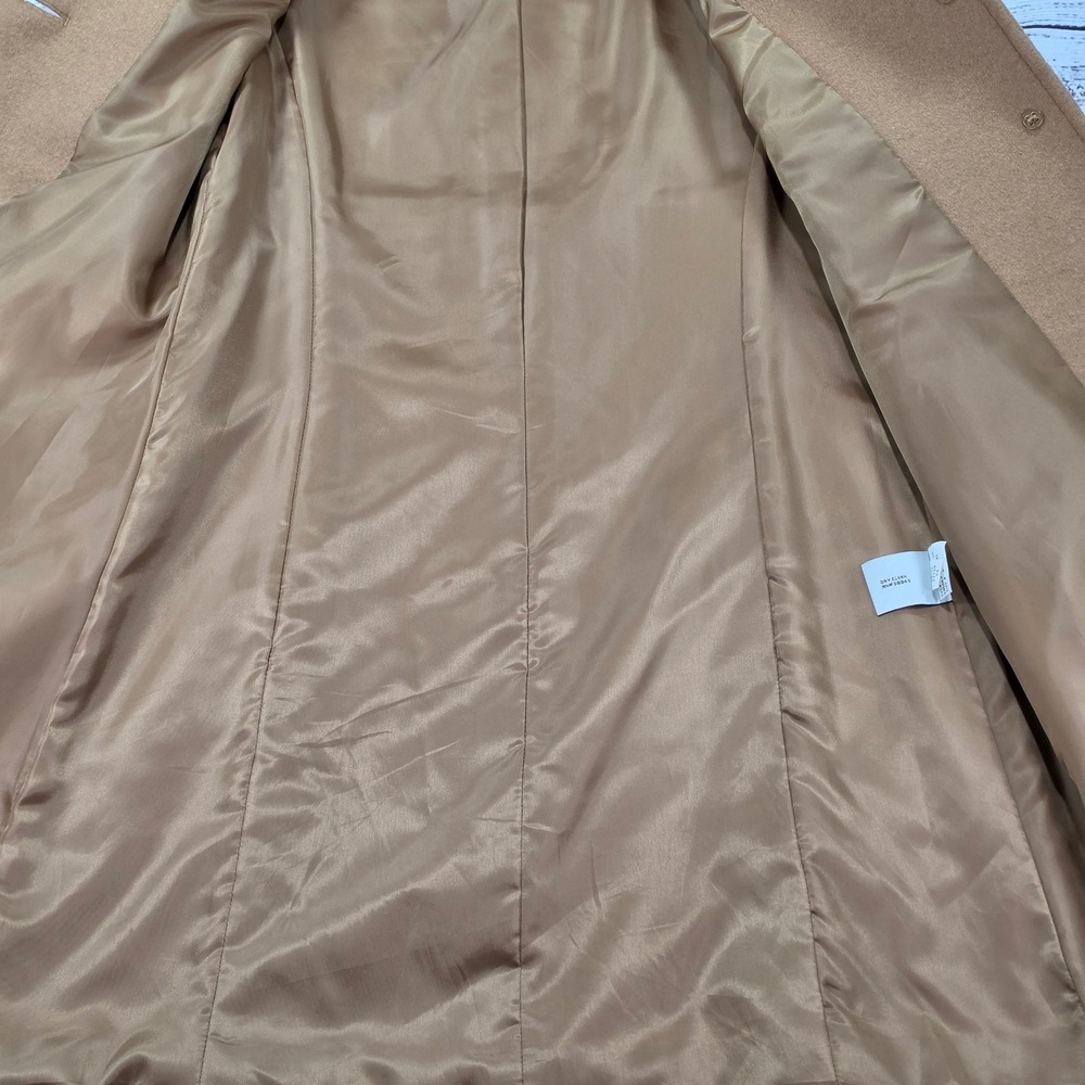 Larry Levine Wool Blend Coat Womens 6 Camel Tan Excellent Empire Waist Walking - Picture 4 of 13